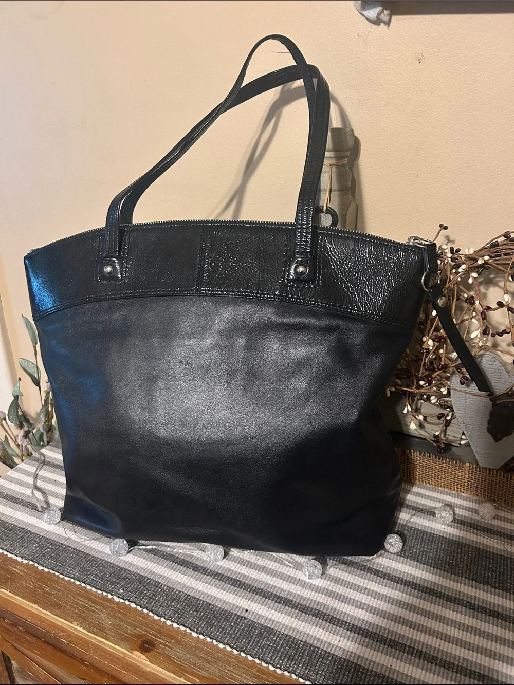 Coach Laura Black Leather Tote